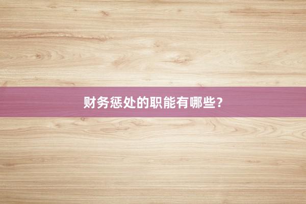 财务惩处的职能有哪些？